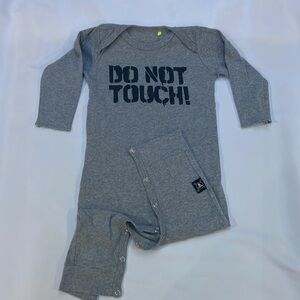 NUNUNU Baby “do not touch” romper one piece size 18-24 months - preowned